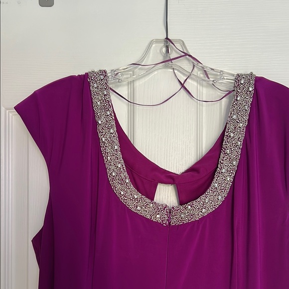 EUC 20W Purple Dress with Silver Embellished Neckline - Picture 4 of 6